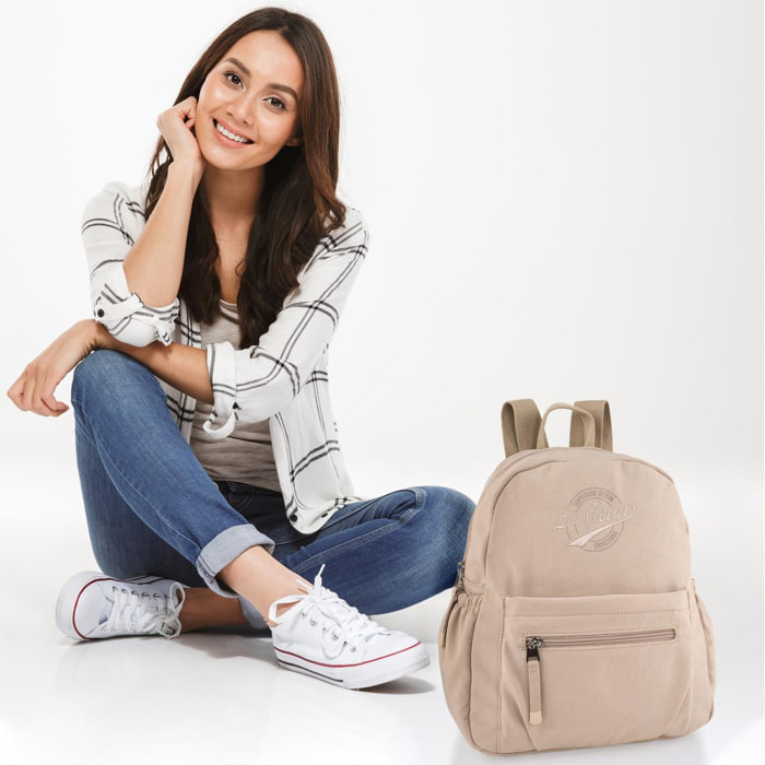 Bolso Mochila Mujer Lois Pyramid Beige