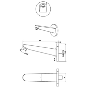 Bras de douche mural 20,2 cm pour douche de tête, raccord universel, noir mat (SATBSRKMC)