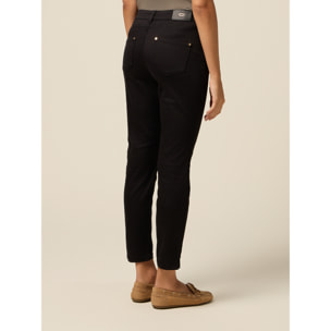 Oltre - Pantalones pitillo con detalle de cadena - Negro