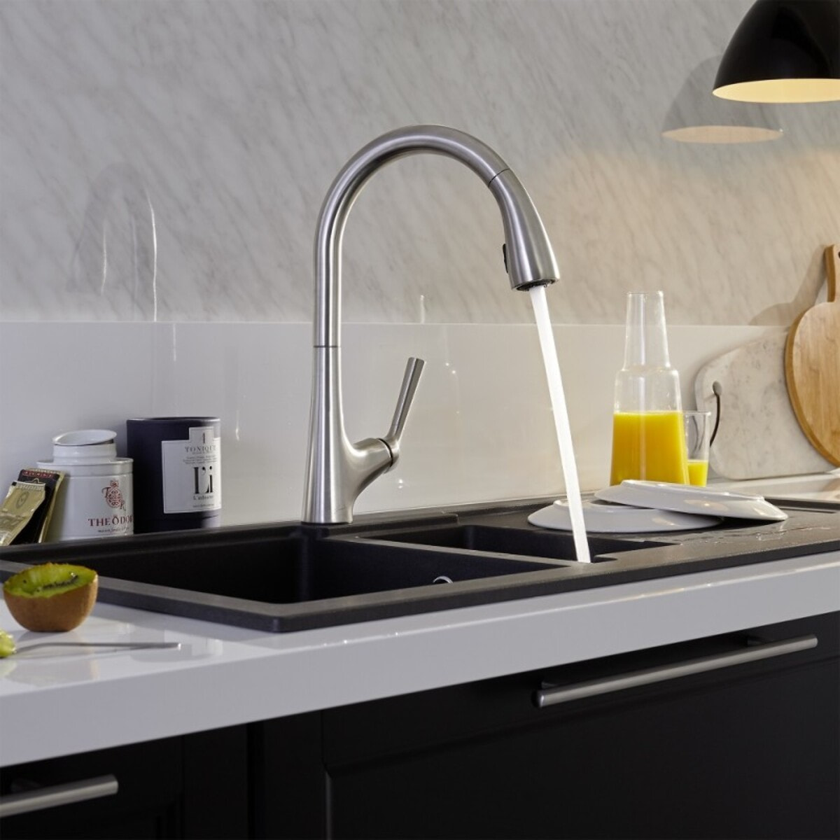 Robinet de cuisine JACOB DELAFON Forte avec douchette extractible, 2 jets