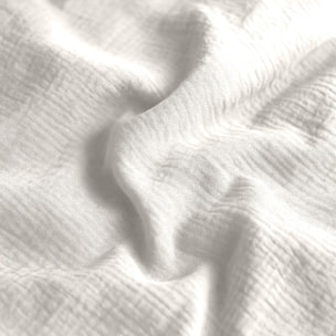Housse De Couette 100% Gaze De Coton Blanc Pur