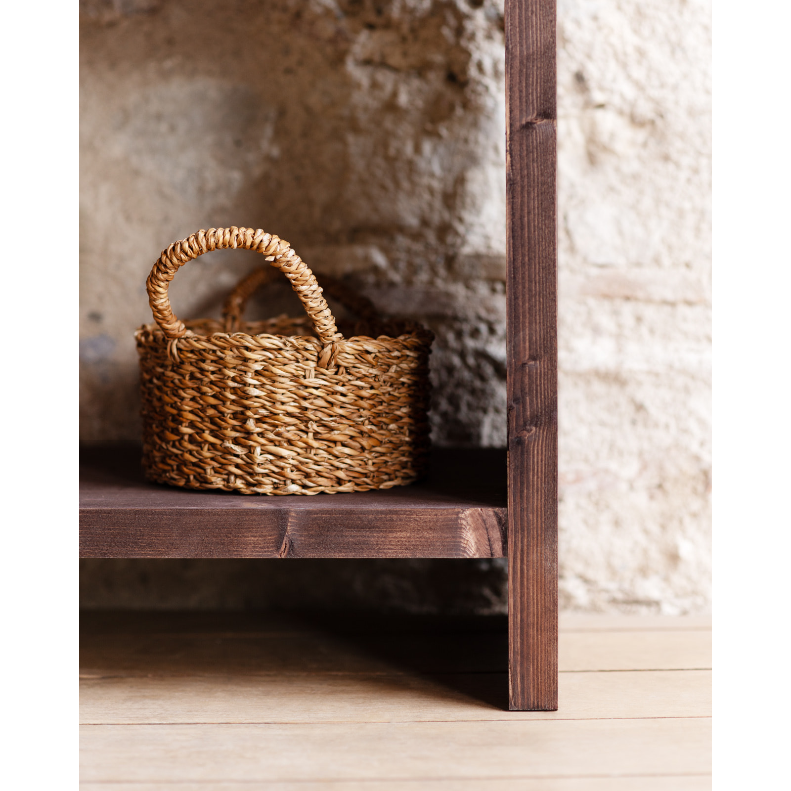 Étagère en bois massif ton noyer de 180x60cm Hauteur: 180 Longueur: 60 Largeur: 35