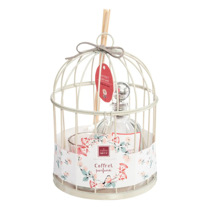 Coffret cadeau cage "Poésie" - Rhubarbe - Rose