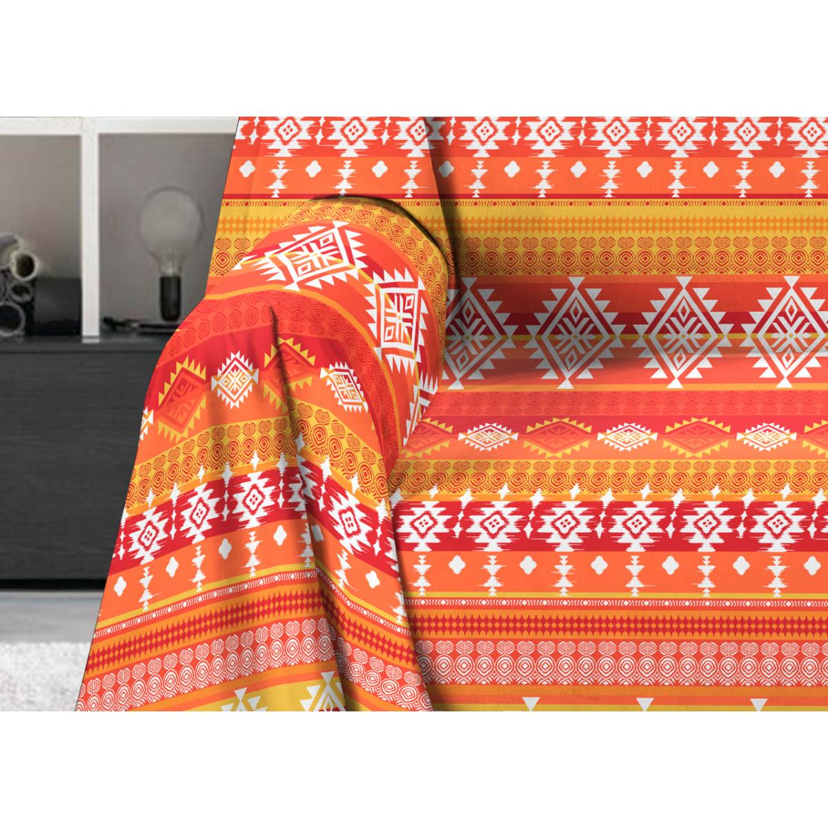 Telo Arredo Multiuso Copritutto 100% Cotone Incas Arancio