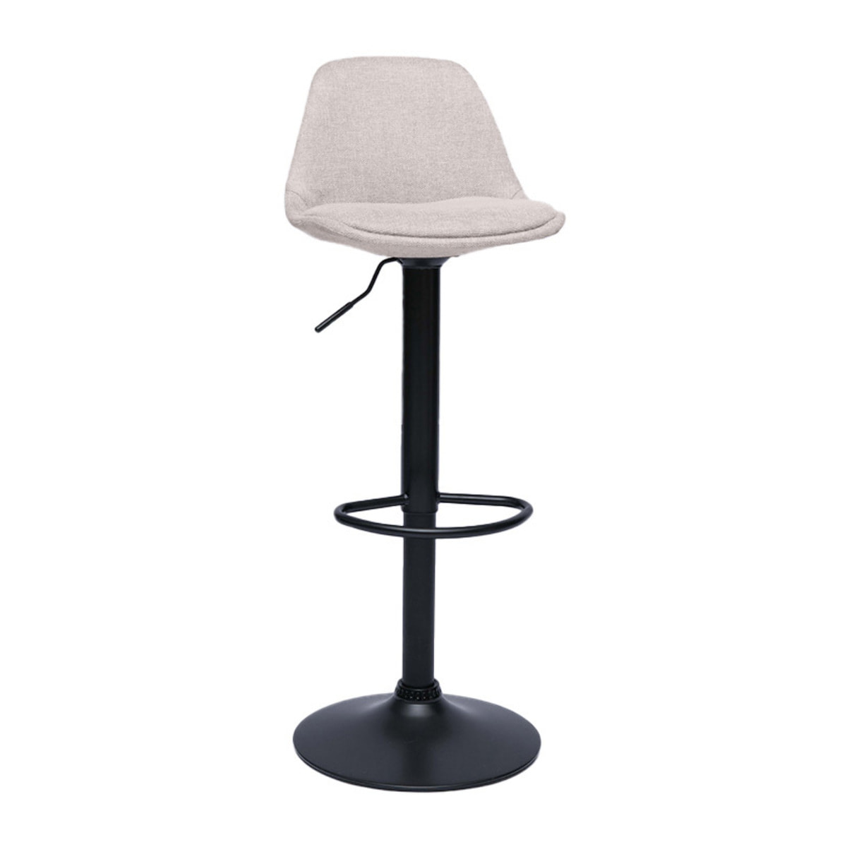 Tabourets de bar design en tissu effet velours texturé beige (lot de 2) STEEVY