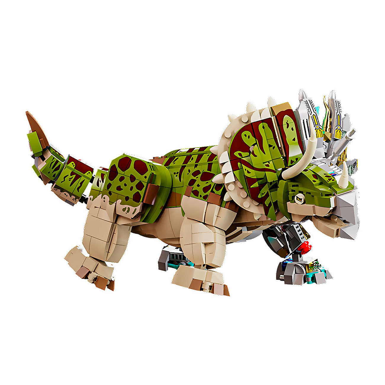 Maqueta 3D mecanizada con diseño de Triceratops con 1368 piezas.