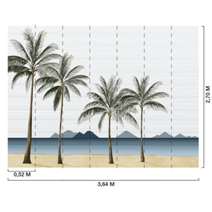 Papier peint panoramique Palmiers en bord de mer  Intissé