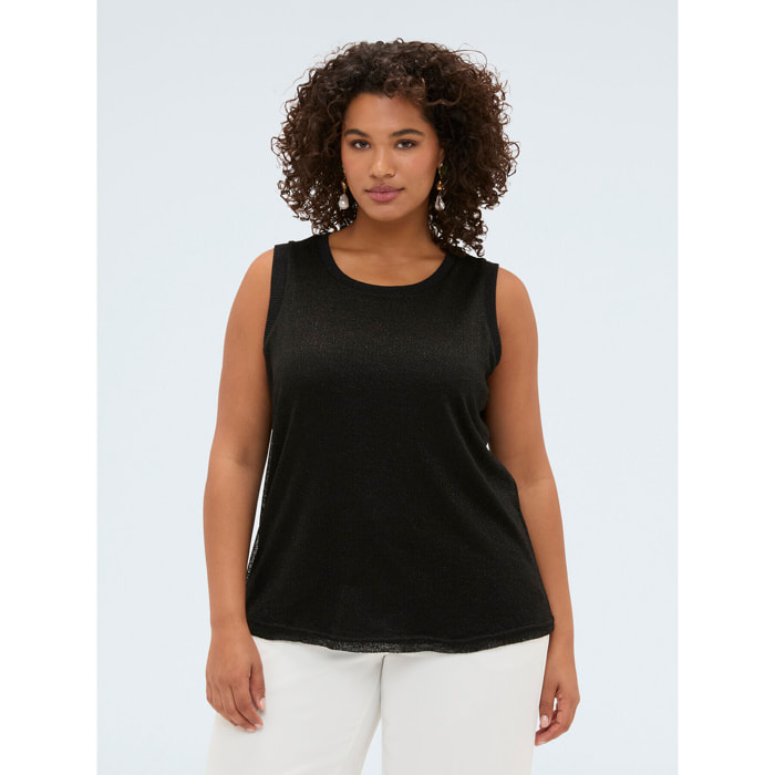 Fiorella Rubino - Top in jersey lurex - Nero