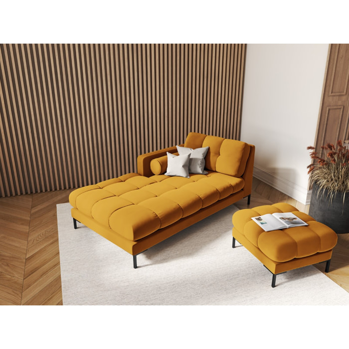 Méridienne gauche "Bali" en velours jaune