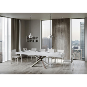 Mesa extensible 90x160/264 cm Volantis Premium Fresno Blanco estructura multicolor 4/C