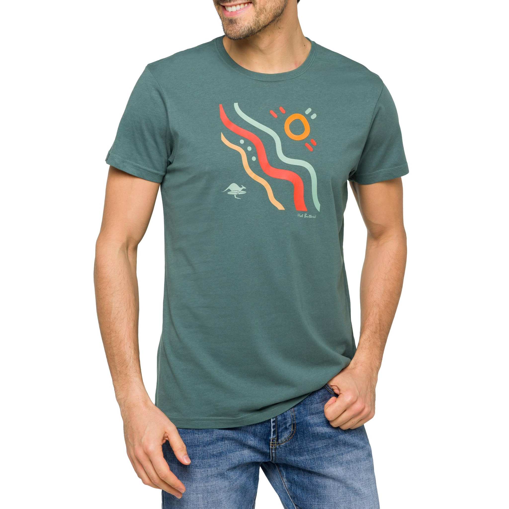 T-shirt in cotone 150 gr Hot Buttered Outback Verde Chiaro