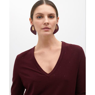 Maglia a V con Strass