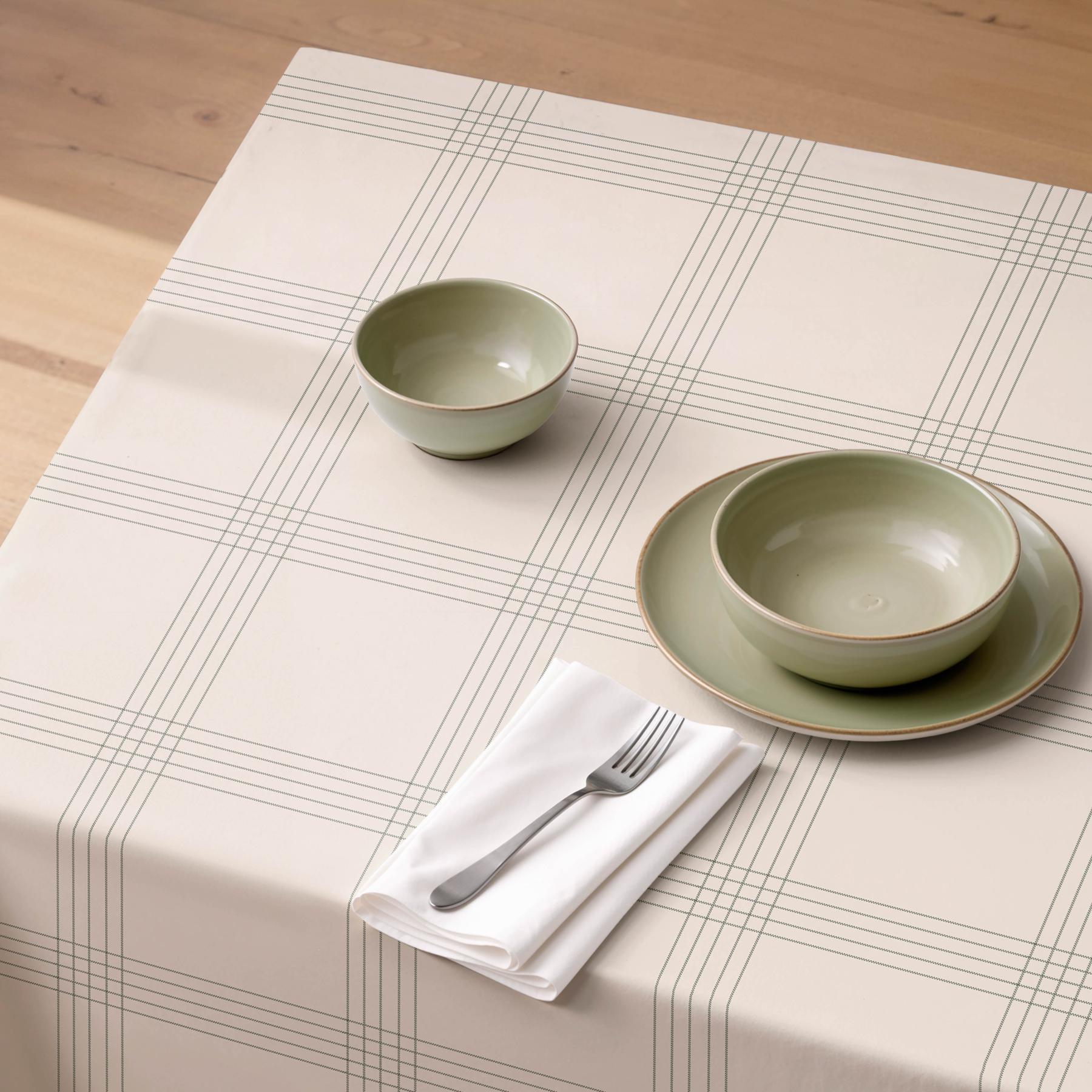 Nappe anti-taches OTTO BEIGE - en 100 % coton