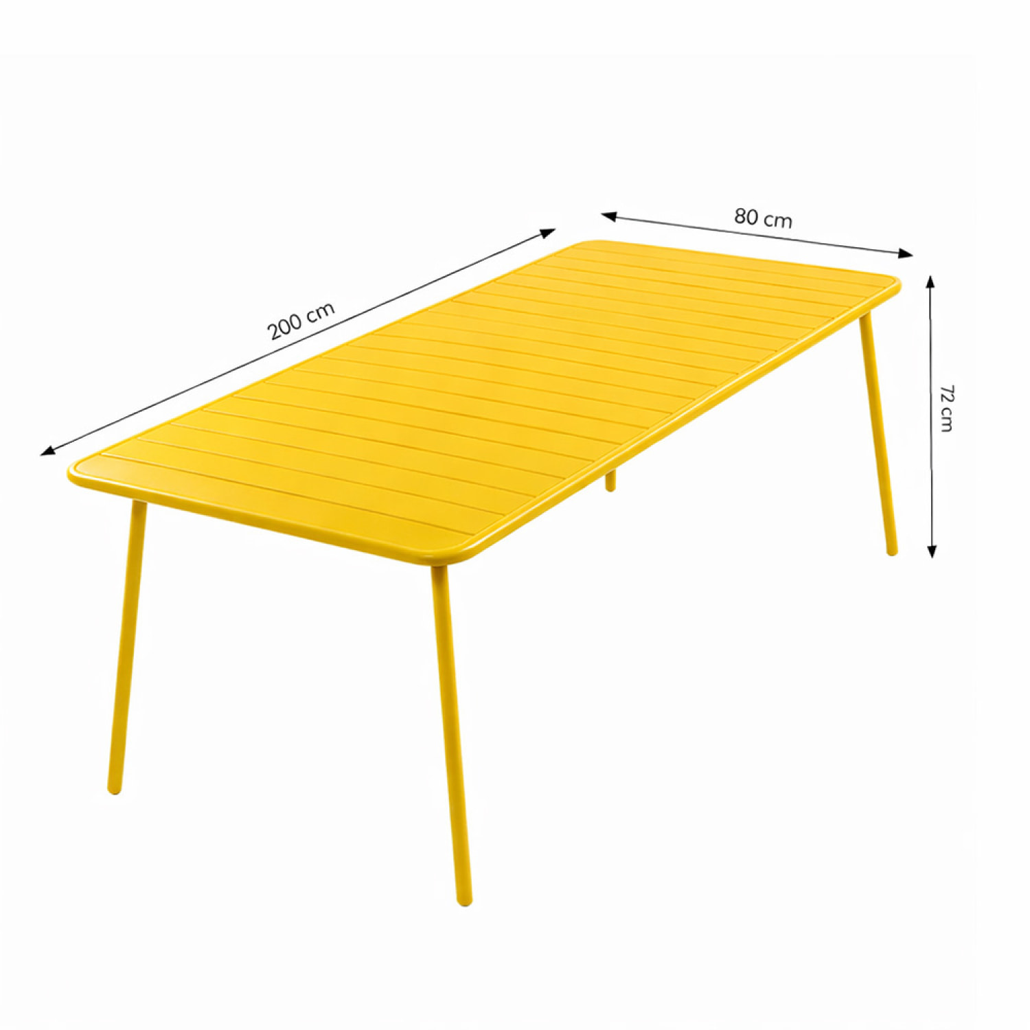 Table de jardin 8-10 places 200cm jaune EVORA