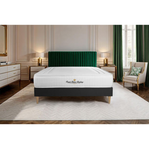 Ensemble matelas LANCASTER ressorts ensachés et mémoire de forme + sommier kit noir + Sommier tapissier en kit cm d'épaisseur - Matelas à Ressorts ensachés et mémoire de forme de 22cm d'épaisseur
