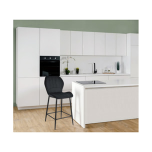 Chaise de bar en velours avec pieds en métal noir - FAUSTINE 2