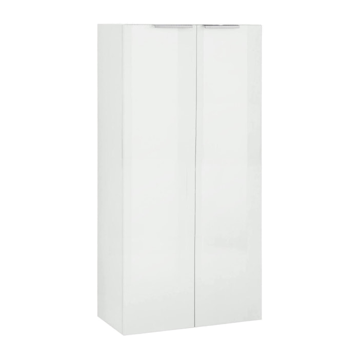 Libreria Donatella, Mobile portalibri con 4 vani, Biblioteca, 70x35h140 cm, Bianco