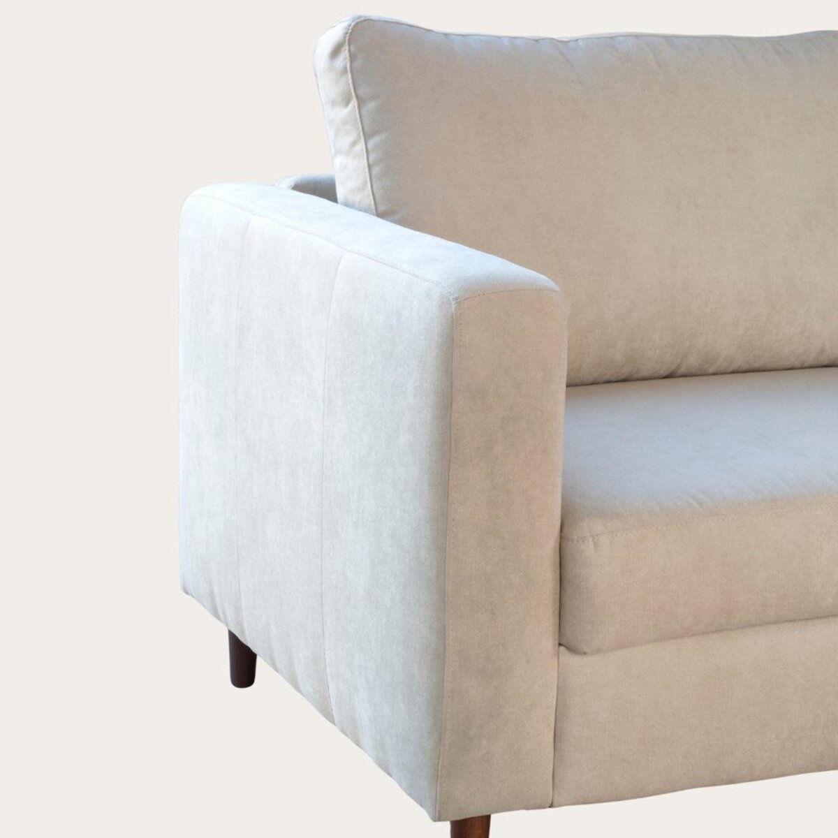 Canapé d'angle Vinson -textile, mousse pu, bois et panneau de particules-couleur beige 251 x 85 x 146 cm