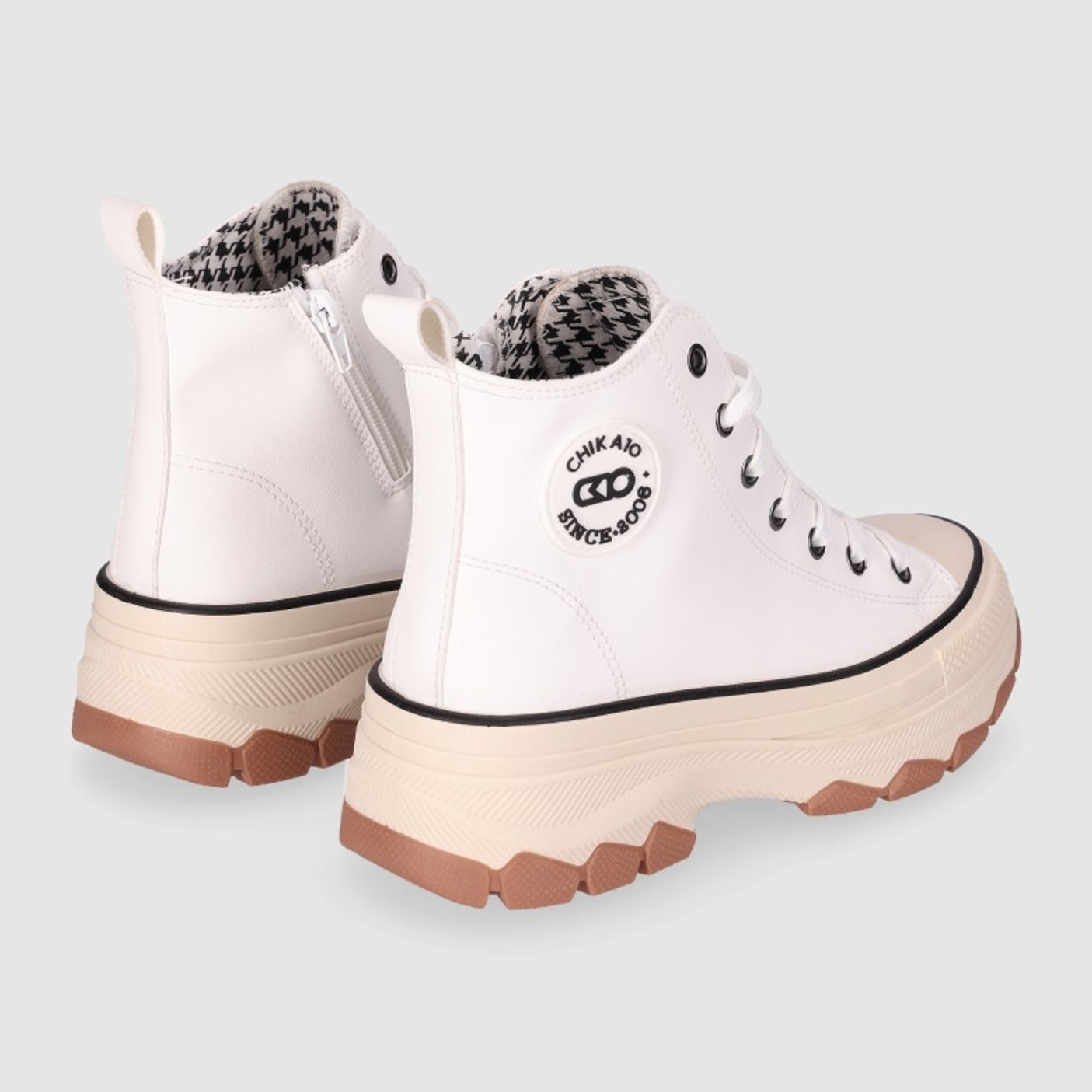 Deportivos de Piel Sintética - Blanco - Tacón: 5 cm