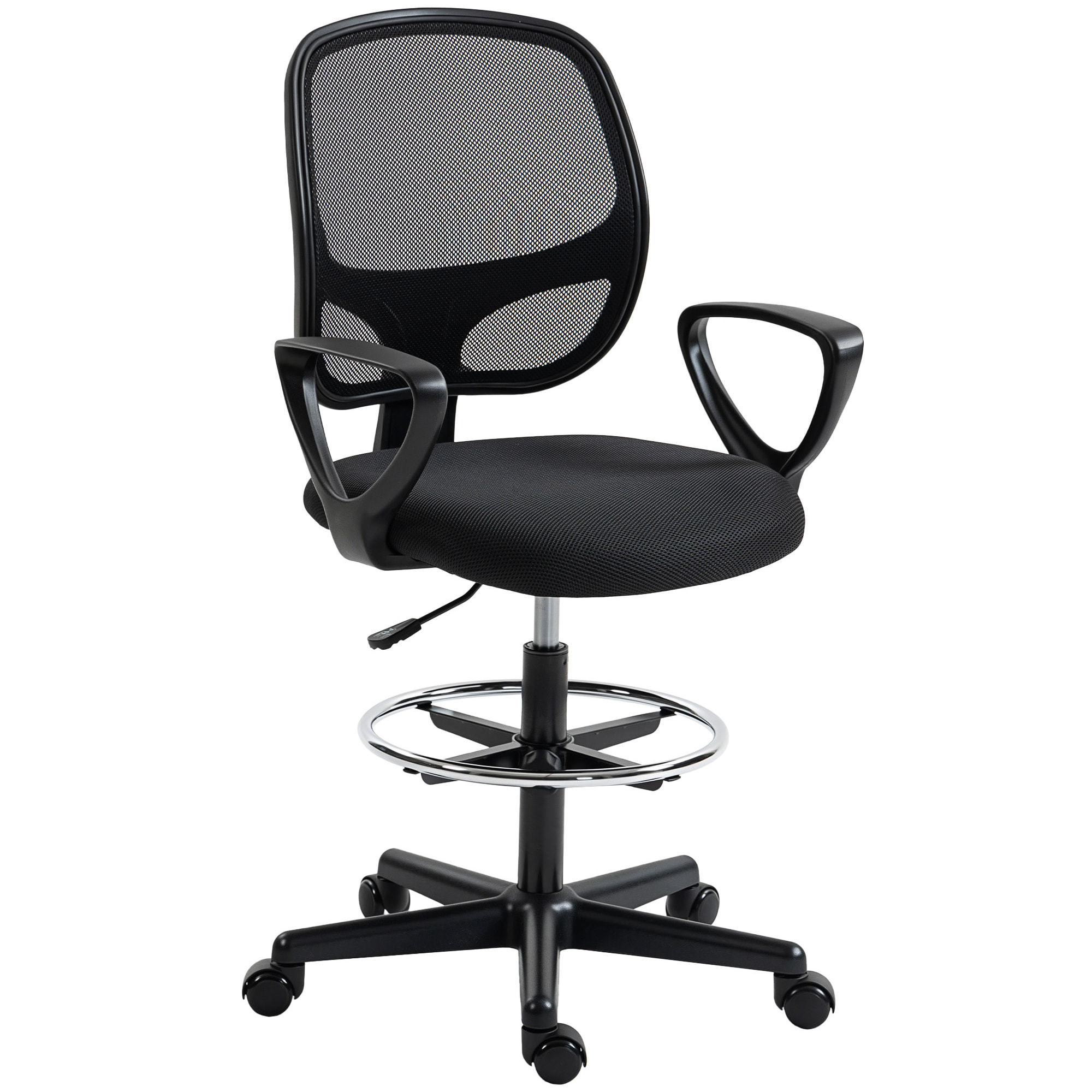 Chaise bureau ergonomique hauteur réglable tissu en maille noir