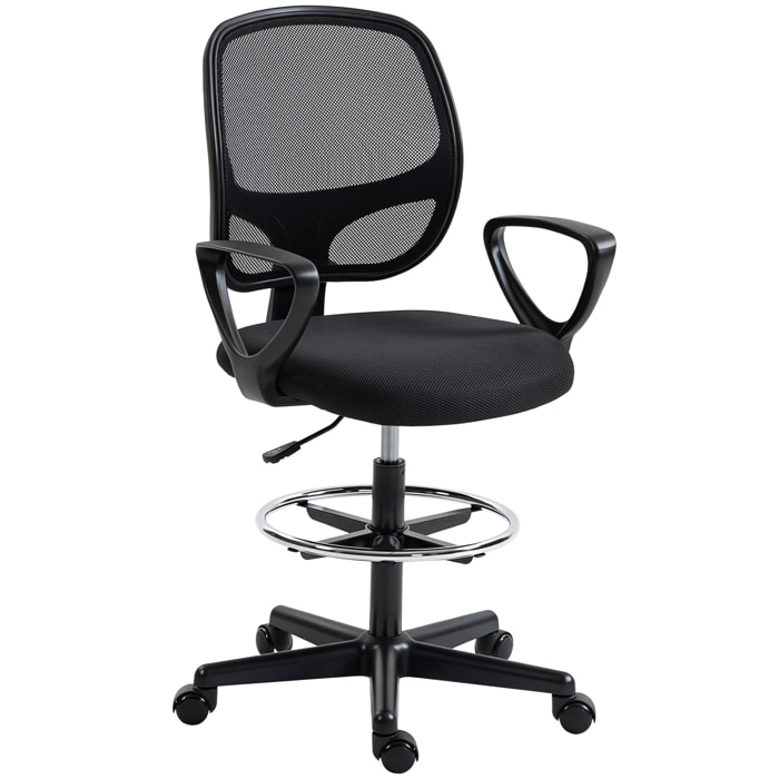 Chaise bureau ergonomique hauteur réglable tissu en maille noir