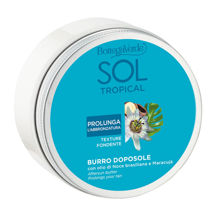 SOL Tropical - Burro doposole - nutre ed intensifica l'abbronzatura - con olio di Noce brasiliana e Maracuja - prolunga l'abbronzatura - texture fondente