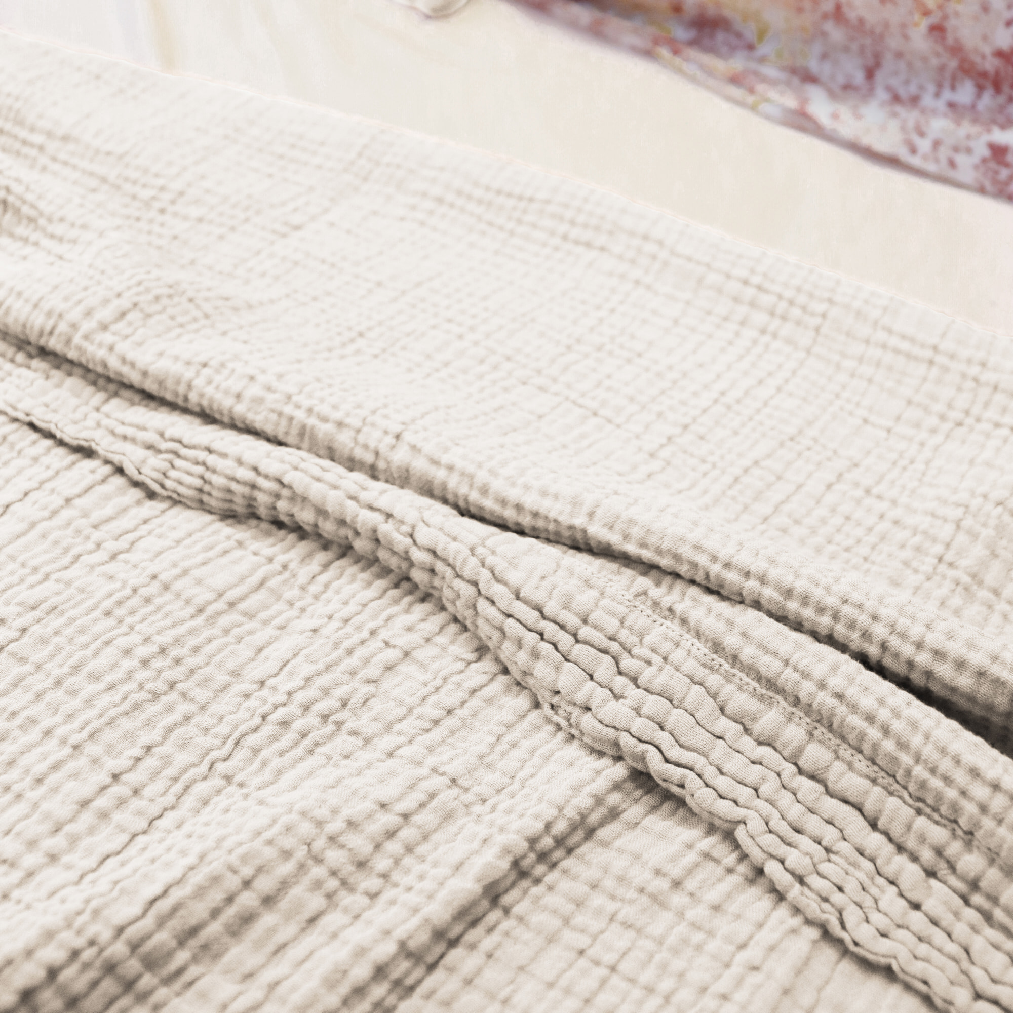 Drap plat en gaze de coton, SIMPLEMENT GAUFRÉ