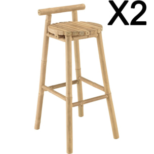 VITAL - 1 bar + 1 parasol + 2 tabourets avec dossier bambou