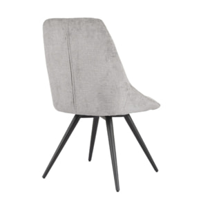 Chaise rotative 180° en tissu doux et pieds en métal noir - TOINOU