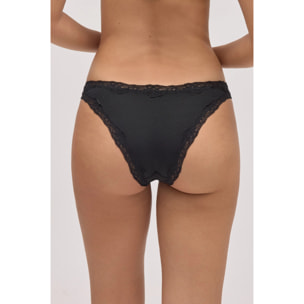 Mutandine brasiliane con pizzo nero