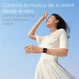 DAM Smartwatch QX7 Pro. Llamadas Bluetooth, más de 100 modos deportivos. Monitor cardiaco, O2, glucosa y de tensión. 4x1,1x4,7 Cm. Color: Negro