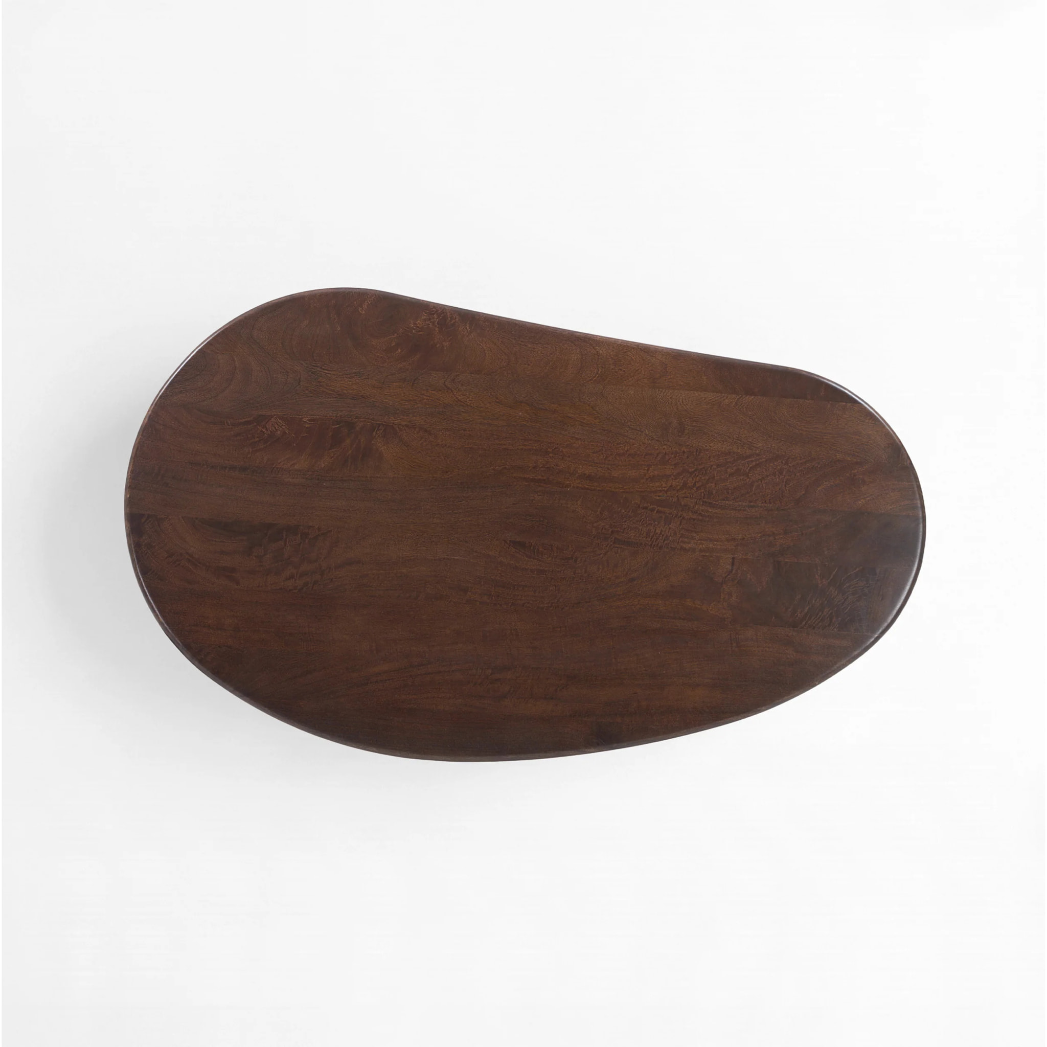 Table basse en bois de manguier marron foncé et métal brossé 120 cm - Selma