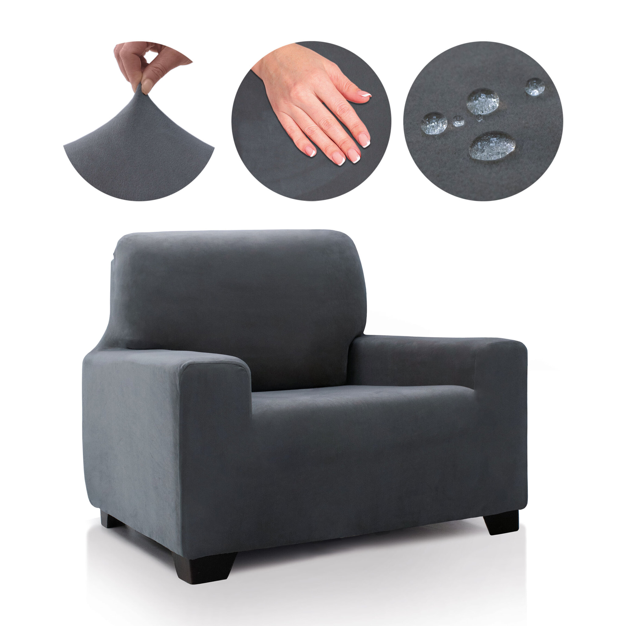 Funda de sofá TERCIOPELO ANTI MANCHAS Multi elástica modelo VERONICA