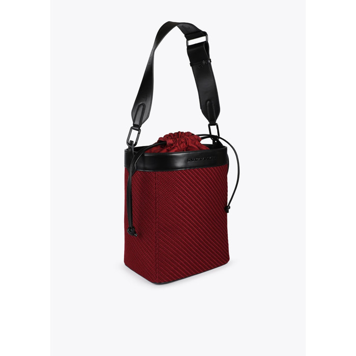 Borsa Hobo in Tessuto ed Effetto Pelle