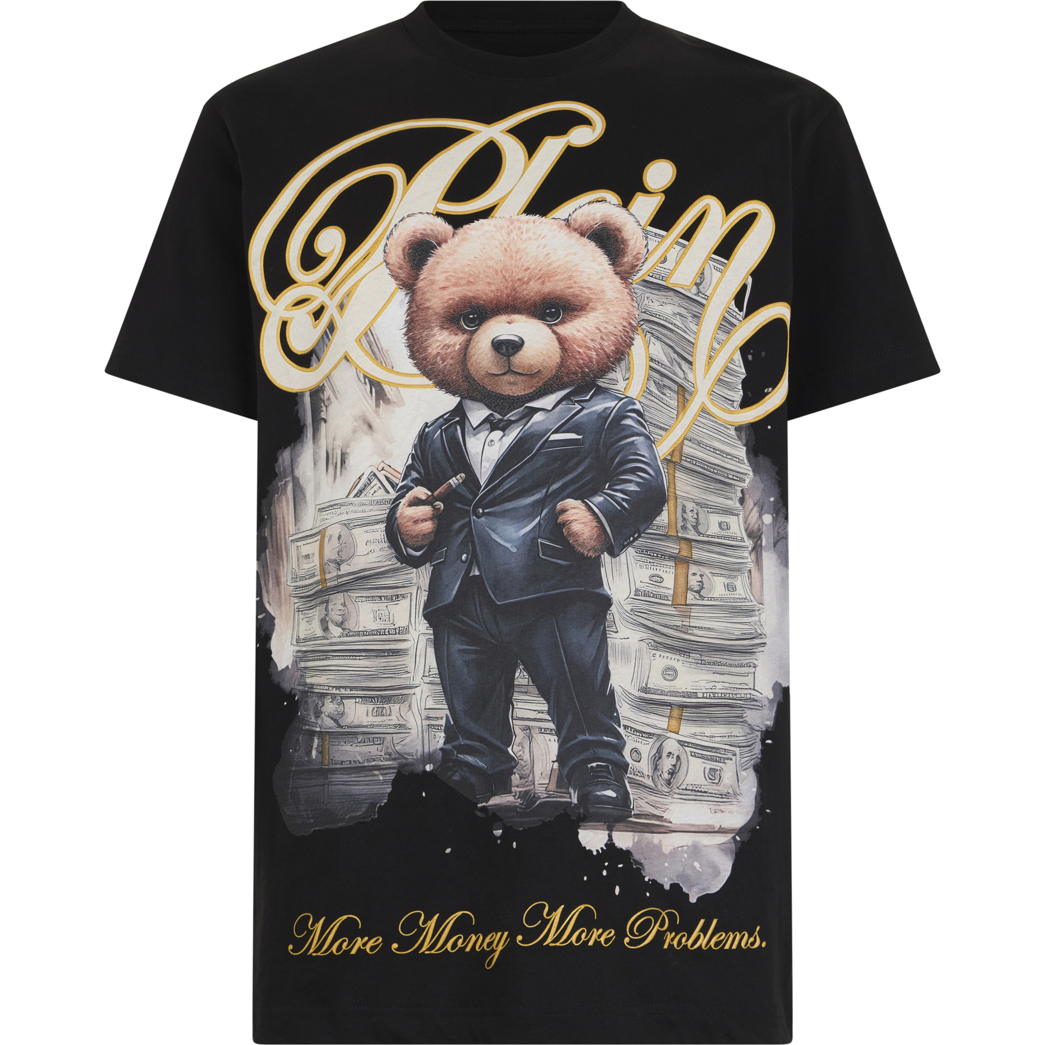 PHILIPP PLEIN Round Neck T-Shirt Teddy Tuxedo