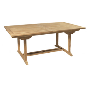 HARRIS - SALON DE JARDIN EN BOIS TECK 8/10 pers - Ensemble de jardin -1 Table rectangulaire extensible 180*240/100 cm et 6 chai