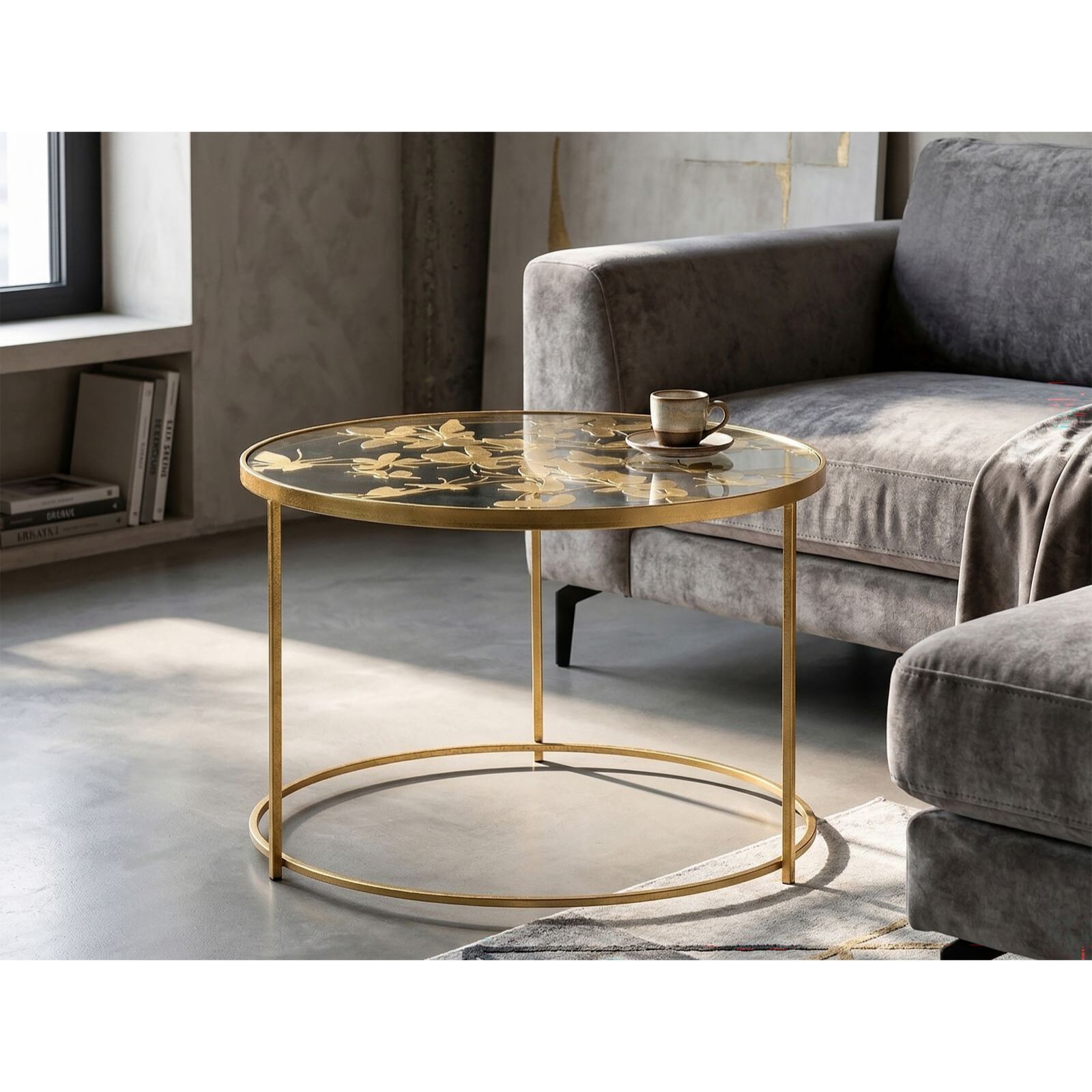 TAVOLO DA CAFFE' BUTTERFLIES CM Ø 60X40,5