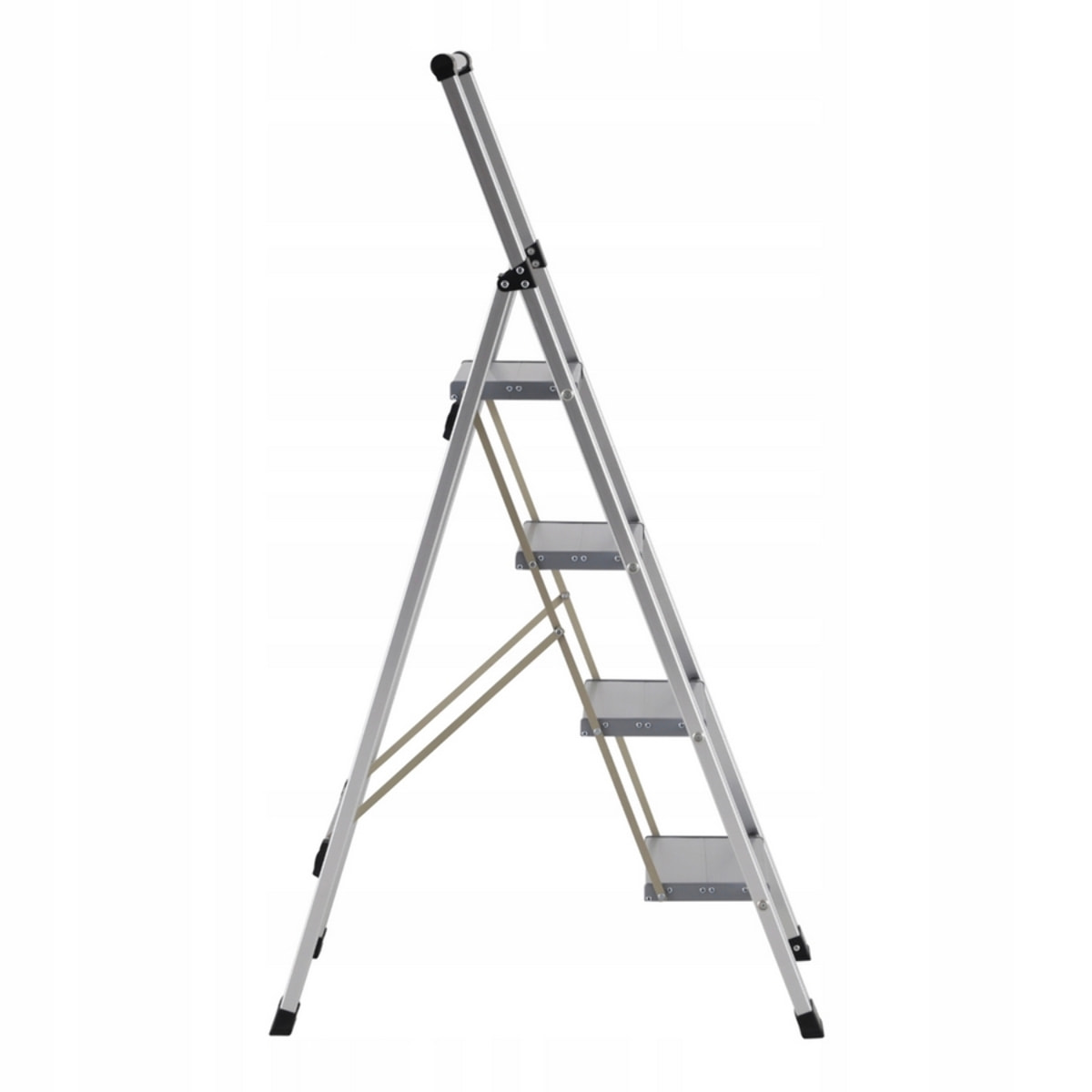 Scala piatta 4 Gradini in alluminio galvanizzato antiscivolo portata 150 kg