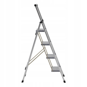 Scala piatta 4 Gradini in alluminio galvanizzato antiscivolo portata 150 kg