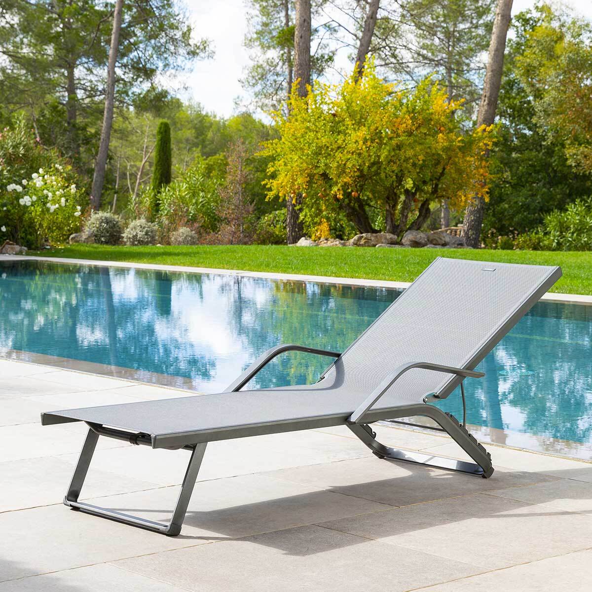 Transat "Bayamo" ardoise & graphite en aluminium traité époxy