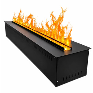 Vapor 100 - Inserto Camino Decorativo ad Acqua Senza Calore 100x17,8x22,7 cm con Effetto Fiamma a LED 3D Nero