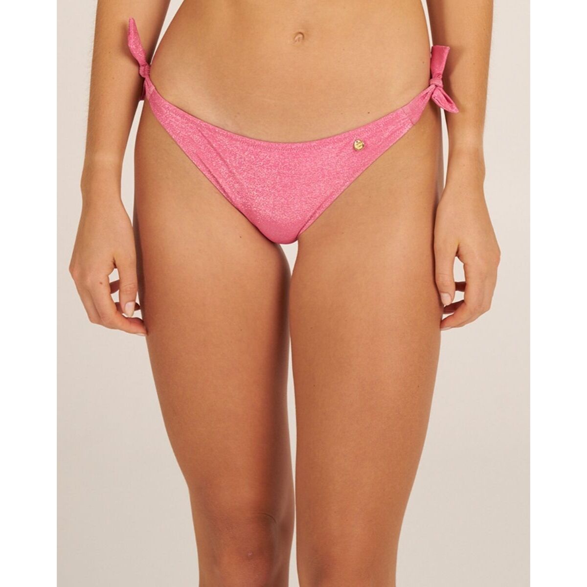 Braga de bikini clásica con lazos en tejido de lurex