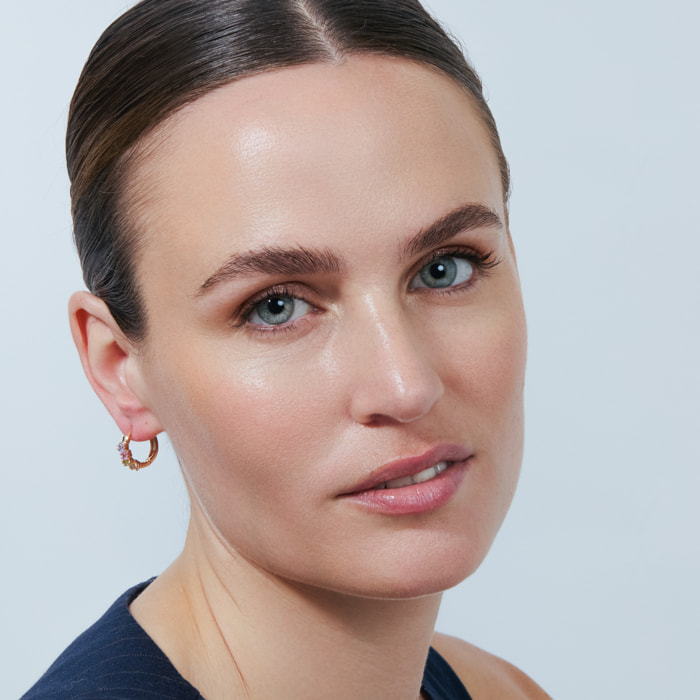 Pendientes Ronxa acabado oro rosa 18k