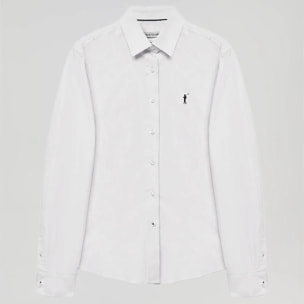 Camisa blanca oxford Slim fit con logo Rigby Go