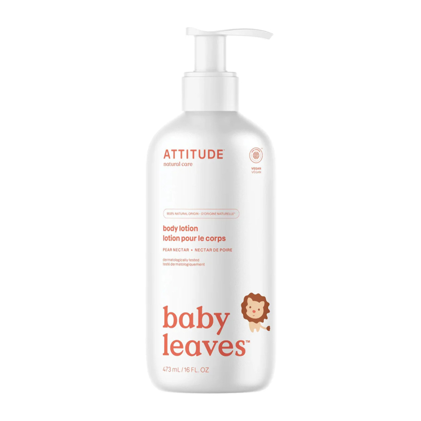 Loción corporal Néctar de pera para bebés, Attitude, 473 ml