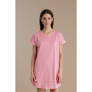 Camicia da notte donna in cotone con collo quattro bottoni articolo dot Noidinotte