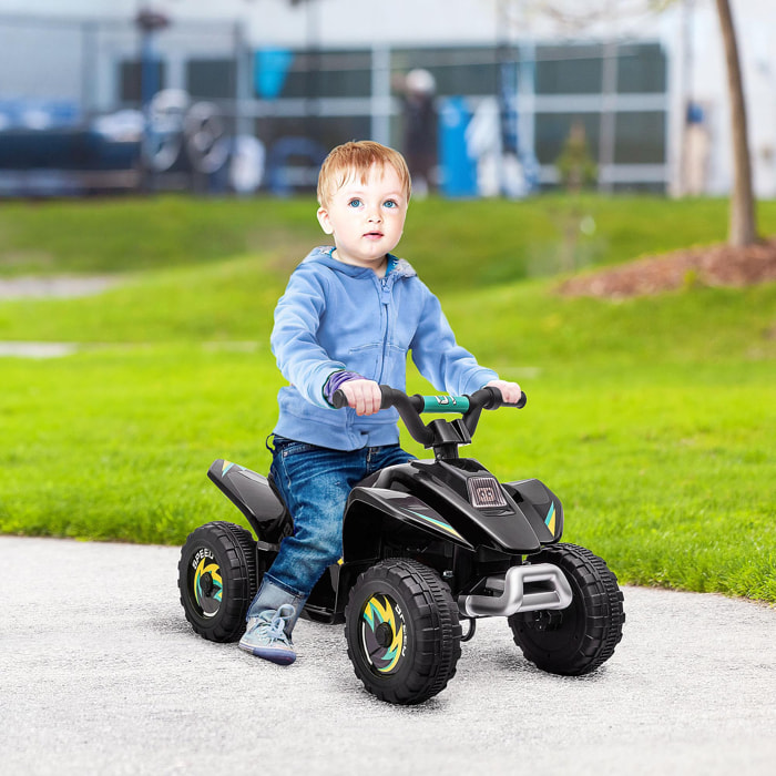 Quad Eléctrico para Niños de 18-36 Meses Vehículo Eléctrico Cuatrimoto a Batería 6V con Avance y Retroceso Carga Máx. 20 kg 72x40x45,5 cm Negro