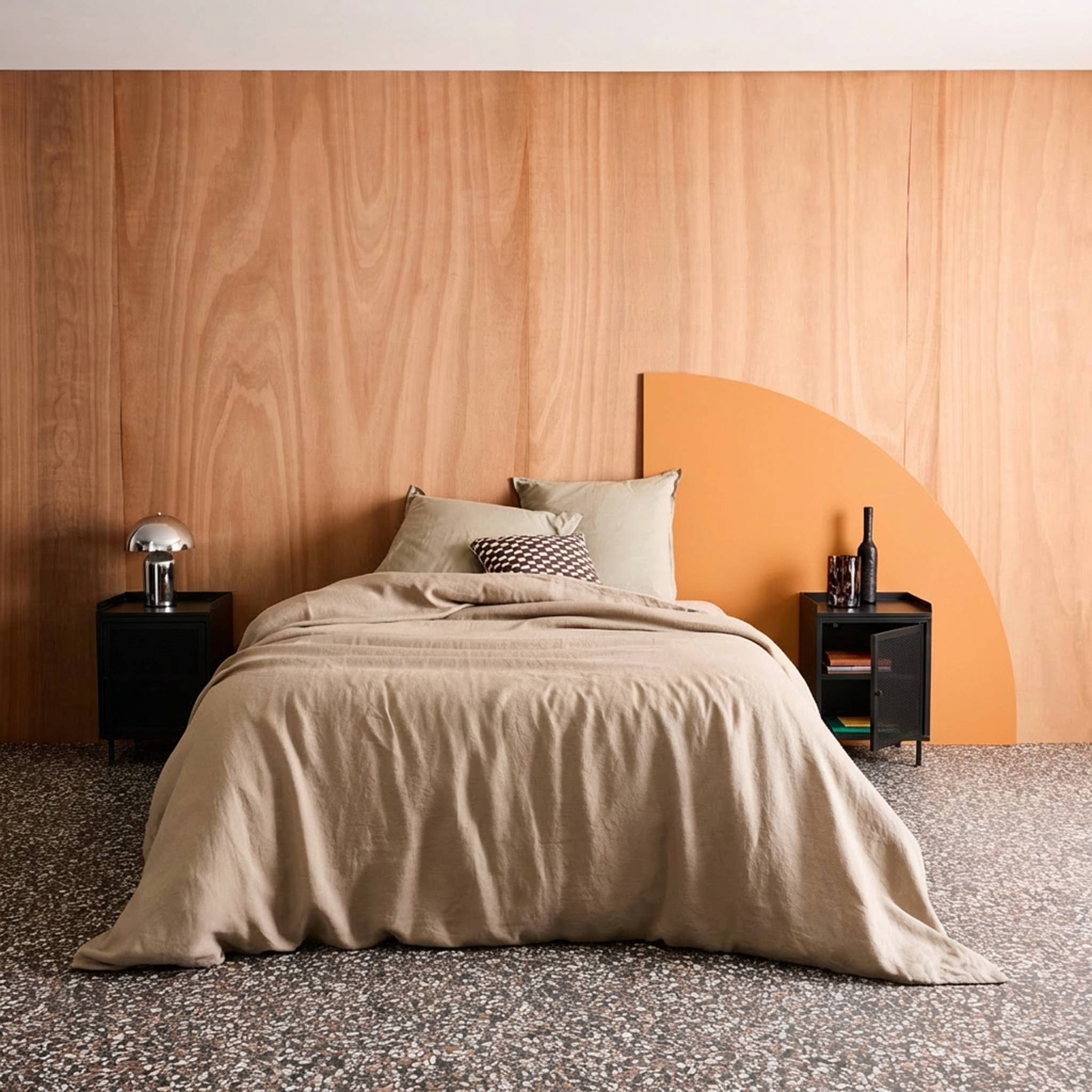 Table de chevet industrielle métal 1 porte (lot de 2) OHIO