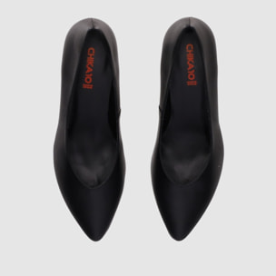 Zapatos de Piel - Negro - Tacón: