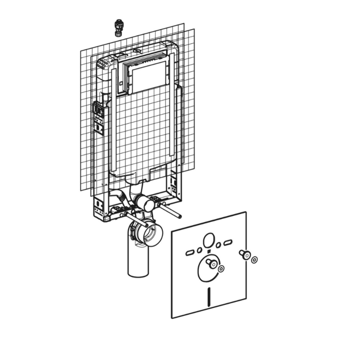 KOMBIFIX Bâti-support pour WC suspendus avec réservoir Sigma 8 cm (110.790.00.1)